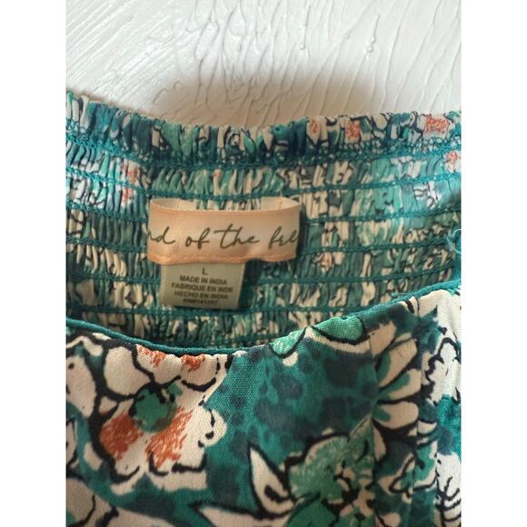 Land of the Free Women's Green Floral Tank Ruffled Lines Short Dress Large - Picture 11 of 13